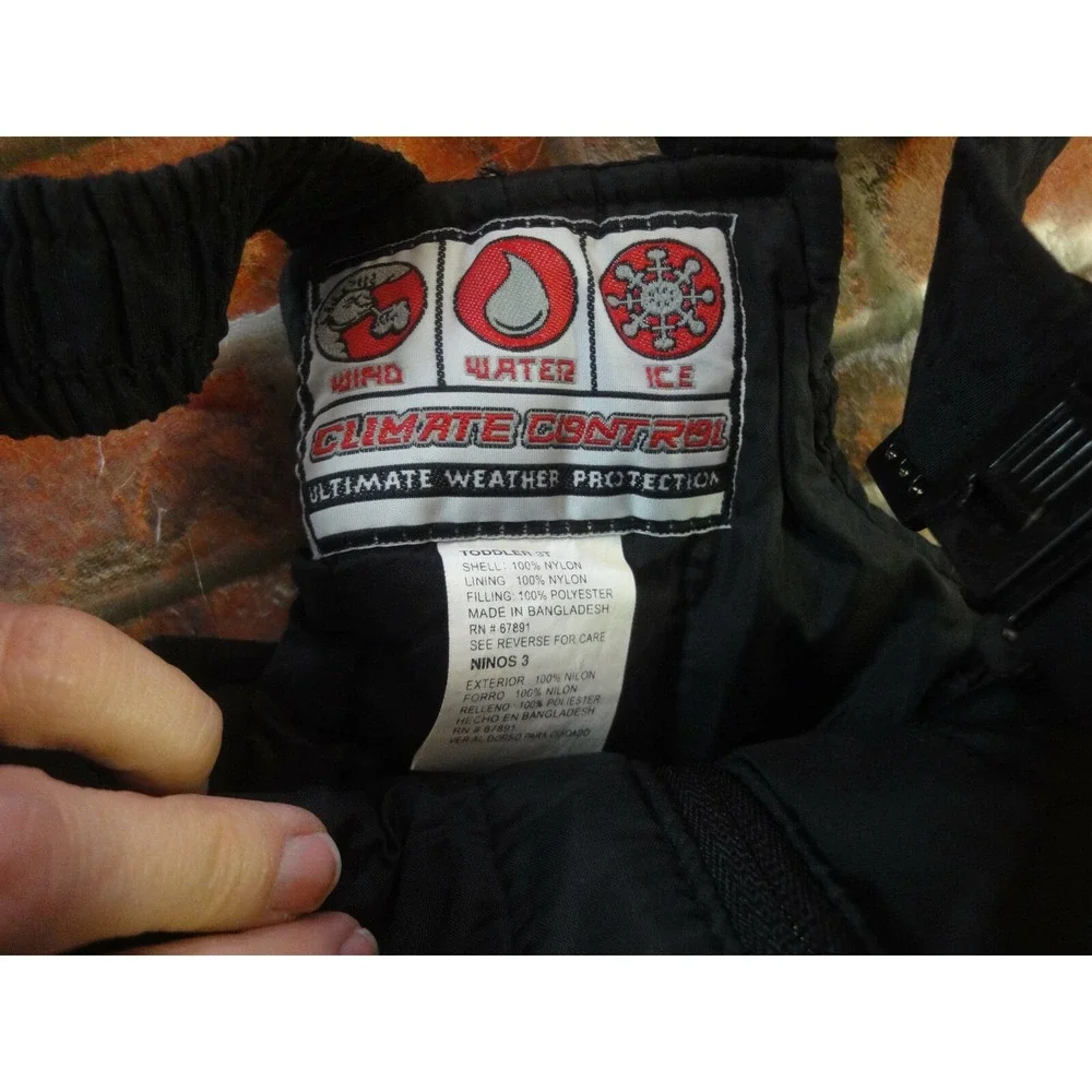 Climate control 3T black cold weather snow overalls jumpsuit wind water childs‎